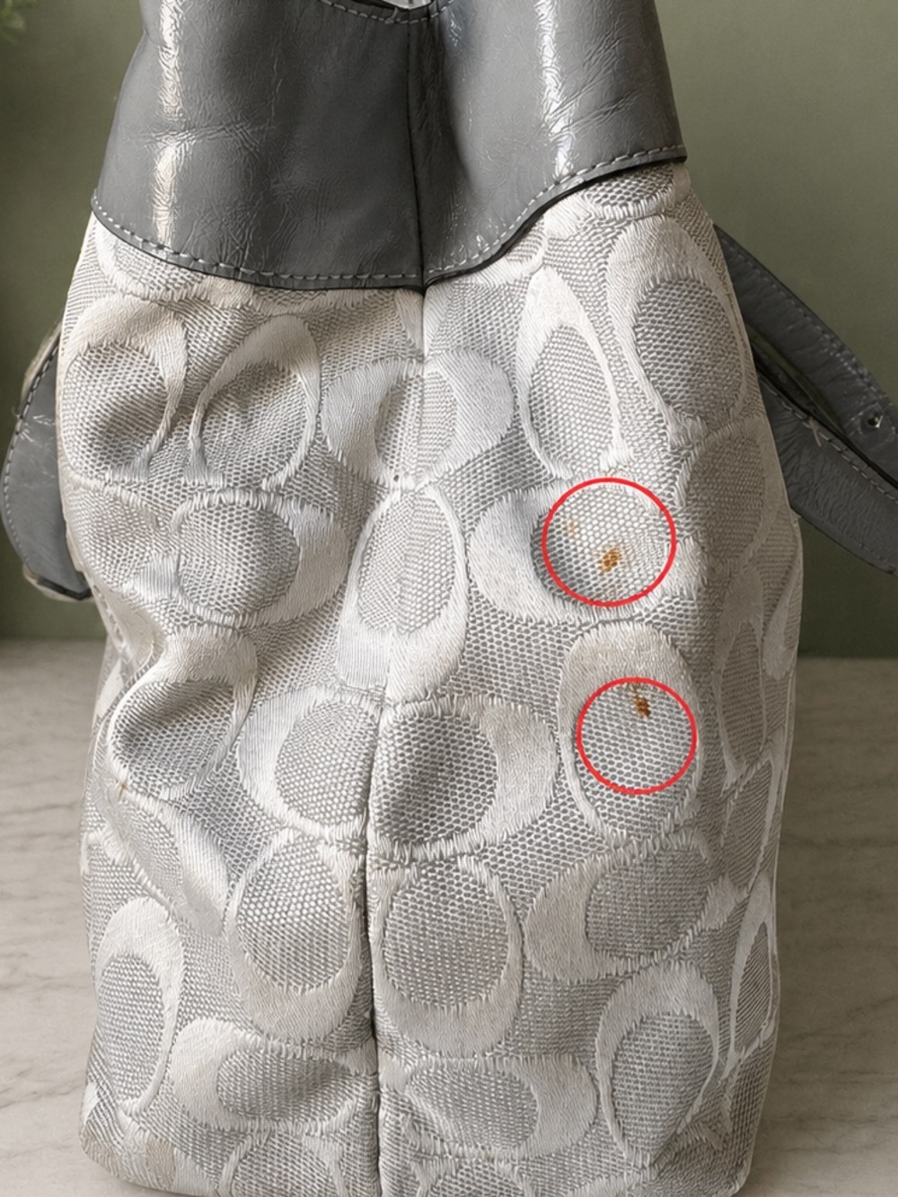 Coach Penelope F15533 Gray Signature Jacquard Shoulder Bag - Picture 4 of 5